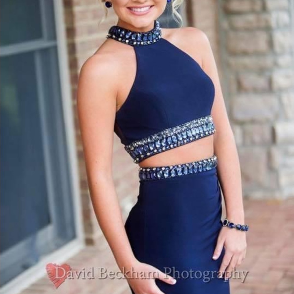 Navy 2 piece formal event / prom dress